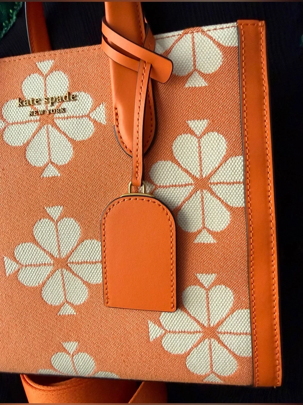 Kate Spade Spade Flower Two-Tone Canvas Manhattan Small Tote Bag
